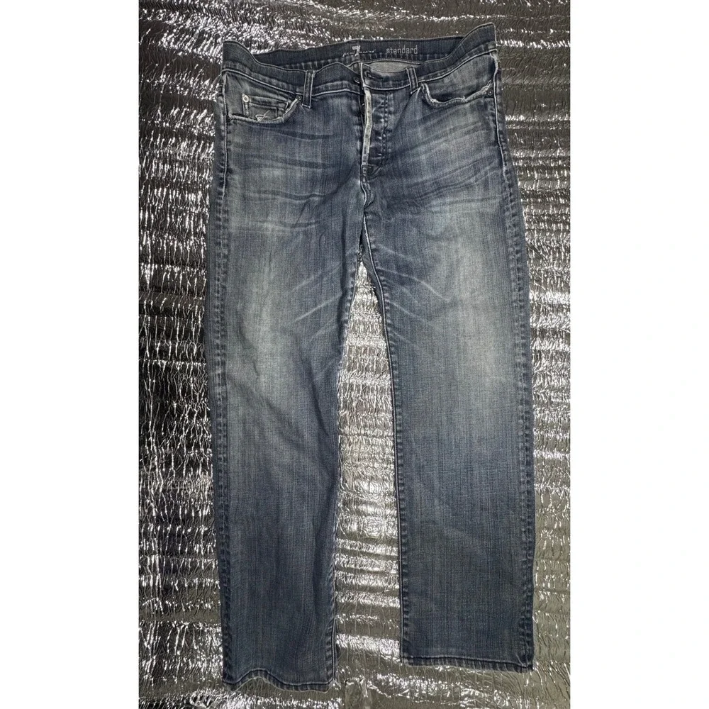 7 For All Mankind Standard Straight Leg Jeans Mens 36 Medium Wash Button Fly